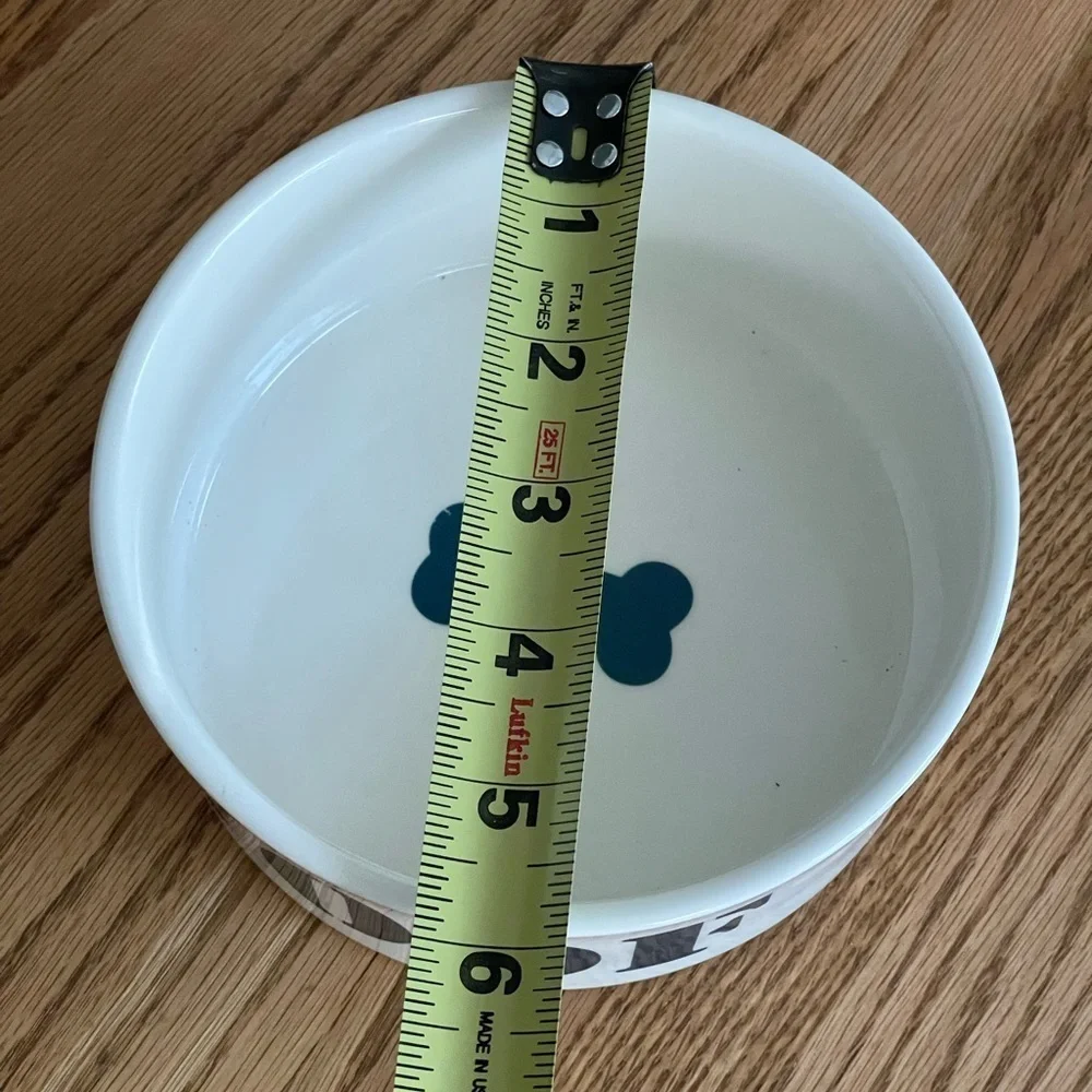 Petrageous Designs Hand-crafted Stoneware Dog Water Food Bowl “Woof”